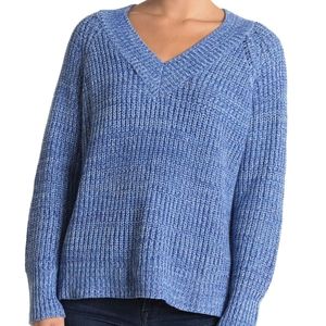 Lush Heather Blue V-Neck Sweater Size Small